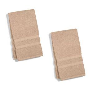 2 new CAMEL-color Charter Club Elite 100% Hygro Cotton 16"x30" HAND Towels